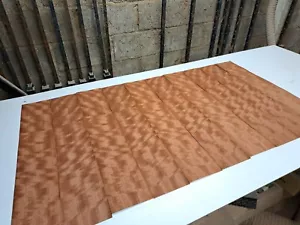 Figured Makore Veneer - 10 NATURAL WOOD SHEETS - 720mm x 125mm - Picture 1 of 4