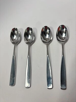 Lot of 4 The Cellar Surrey Glossy Stainless JAPAN Replacement Tea Spoons Set 6" - Image 1 of 2