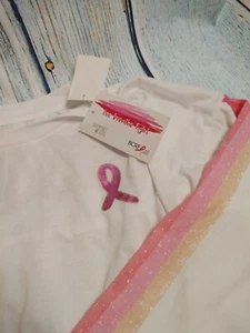 Size S Women's Breast Cancer Awareness Raglan Live Breath Fight "Believe" - Picture 1 of 6