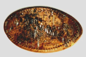 Brooklyn Bridge gepresster Penny ~ New York City - Bild 1 von 1
