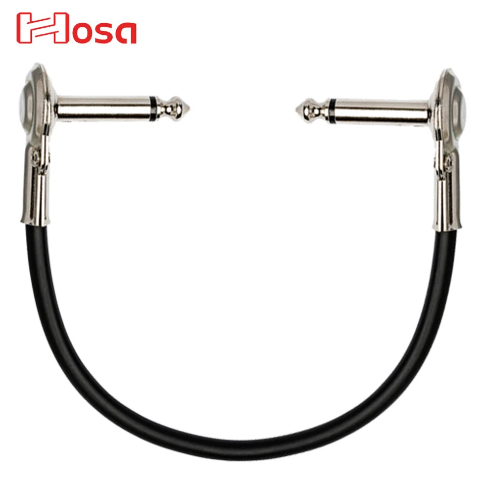 Cable de conexión Hosa 1 ft IRG-101 bajo perfil ángulo recto al mismo panqueque plano Foto 1 de 1