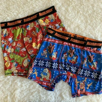 Mens NICKELODEON Rewind HOLIDAY Christmas Boxer Brief 2 Pk Size L 36-38 - Image 1 of 4