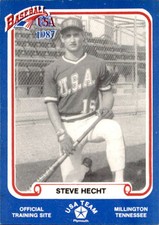 1987 Pan Am Team USA Blue BDK #15 Steve Hecht Tulsa Oklahoma OK Baseball Card