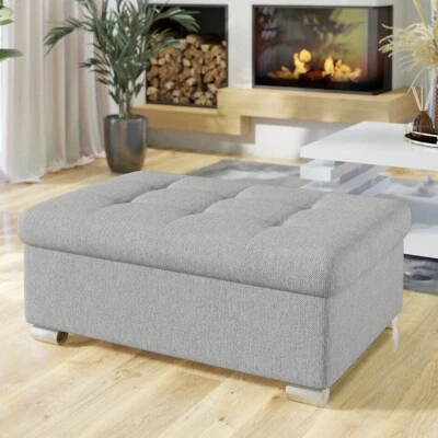 Polsterhocker Lincoln Groß Sitzhocker Hocker Sitzbank Elegante Stilvoller Pouf - Bild 1 von 4