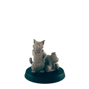 Catfolk Kid and Toy - Everyday Folk - Minis - EC3D - - Dungeons & Dragons - RPG - Picture 1 of 4