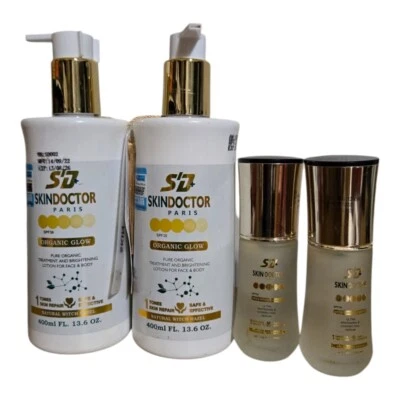 Skin Doctor Paris Organic Glow Lotion, Ultra Correcting Serum 2pieces Each - Image 1 of 4