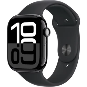 Apple Watch Series 10 42mm (Cellular) Aluminum Black M/L Black Sport Band - Good - Picture 1 of 2