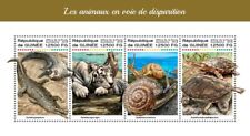 Endangered Animals Tiger Turtle Fish-Eating Crocodile MNH Stamps 2018 Guinea M/S