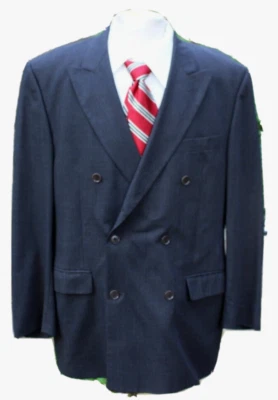 Blazer Abrigo Deportivo Pronto Uomo Para Hombres 44R Gris Oscuro Lana Doble Pecho Seis Botones Foto 1 de 4