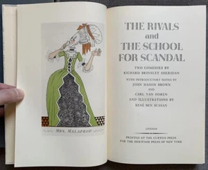 THE RIVALS AND THE SCHOOL FOR SCANDAL BY RICHARD SHERIDAN HERITAGE PRESS HCSC - Bild 1 von 12
