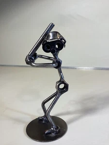 Welded Metal Baseball Player at Bat Nuts and Bolts Figurine, 6-1/2 Inches Tall - Picture 1 of 9