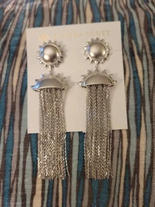 Kendra Scott Sienna Sun Statement Earrings in Silver - Picture 1 of 6