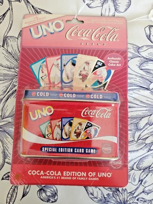 Vintage Coca Cola Uno Special Edition Card Game In Deluxe Collector Tin Can Toy - Image 1 of 2