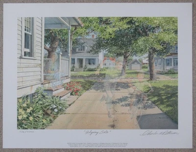 Impresión firmada "Flying Solo" de Charles L. Peterson 2002 edición limitada Encore Foto 1 de 4