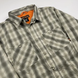 Camisa de trabajo Walls Pearl Snap para hombre L Allan manga larga a cuadros tareas al aire libre - Imagen 1 de 10