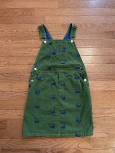 Lilly Pulitzer Vintage White Label Corduroy Whale Jumper Overall Dress Size 10 - Picture 1 of 5
