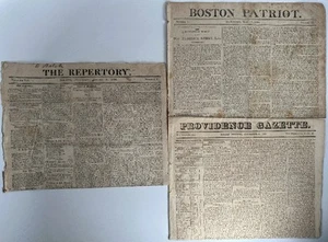 Three New England Newspapers 1810 & 1820, Providence & Boston - Picture 1 of 4
