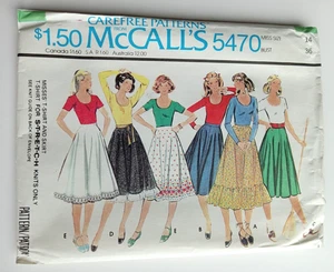 1977 McCalls Carefree Pattern 5470 Misses Rock & T-Shirt Gr. 14 Brustumfang 36 UNCUT FF - Bild 1 von 16