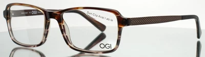 Gafas rectangulares OGI Evolution 9207 1700 cuerno marrón para hombre 54-17-145 B:37 Foto 1 de 4