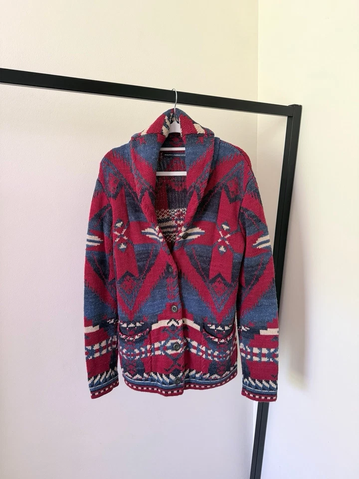 Cárdigan azteca indio suroeste vintage Polo Ralph Lauren chal tribal RARO Foto 1 de 4
