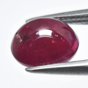 💎 1.51ct Oval Cabochon Natural Purplish Red Ruby - Heated, Myanmar Gemstone - Picture 1 of 4