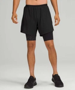 Lululemon Men's Surge Lined Short 6" Special Edition Black/Textured Size XXL - Picture 1 of 13