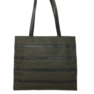 CELINE Macadam PVC Leather Shoulder Tote Bag Black/4BD0206 - Picture 1 of 12