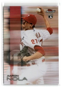 Topps Finest Aaron Nola Rookie 2016 impresión corta #103 RC Phillies SP ¡Raro! - Imagen 1 de 2
