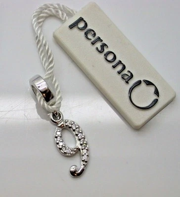 PLATA ESTERLINA 925 ENCANTO PERSONA EUROPEA PLATA CIRCONITA CÚBICA NÚMERO "9" Foto 1 de 2