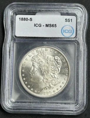 1880 S Morgan Silver Dollar ICG MS65 - Image 1 of 2