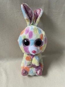Ty Beanie Boo Boos Bloomy The Bunny Rabbit 9" Colourful Multi Colour Teddy Bear - Picture 1 of 9