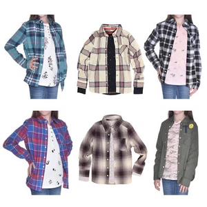 Shirt Set for Girls from Tractr- Long Sleeve 2 Piece Layering- Button Down - Picture 1 of 9