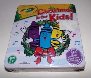 Crayola Christmas Is for Kids 2 CD Set w/ Coloring & Drawing Book + 8 pk Crayons - Picture 1 of 2