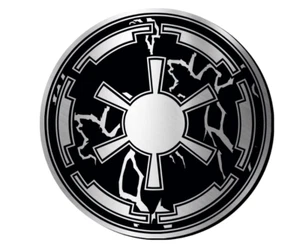 Galactic Empire Insignia Star W Engraved Car Badge Acrylic Emblem BRUSHED SILVER - Picture 1 of 12