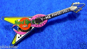 CHICAGO PROTOTYPE BREAST CANCER FLYING V GUITAR Hard Rock Cafe PIN LE 3/5 - Picture 1 of 2