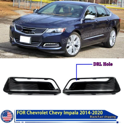 Fog Light Grille Cover Black Bezels Trim Pair For Chevrolet Chevy Impala 2014-20 Foto 1 de 4