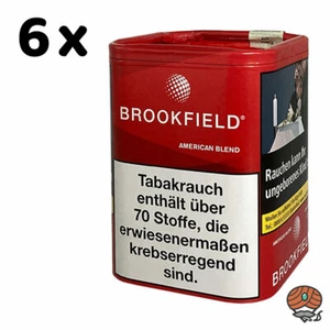 6x Brookfield American Blend Zigarettentabak, Feinschnitt-Tabak Dose à 120g