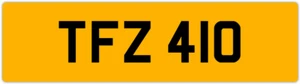 TFZ 410 T 3x3 DATELESS PRIVATE NUMBER PLATE TOM TONY TEL TOD TODD TAM TAJ TRACE - Picture 1 of 1