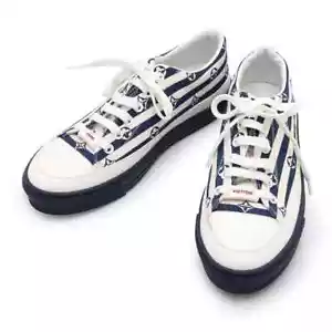 Zapatillas LOUIS VUITTON LV Escale Stellar Line Talla 35 1/2 Lona Blanco/Azul Marino - Imagen 1 de 15