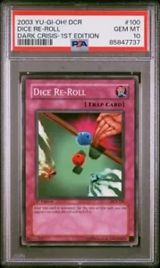 PSA 10 Dice Re-Roll 1st Edition DCR-100 Dark Crisis GEM MINT Yugioh (TOUGH) - Picture 1 of 2
