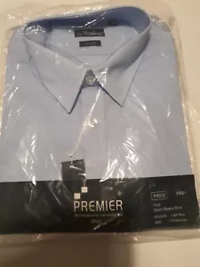 Premier Pilot Pr212 Short Sleeve Shirt Light Blue 17.5" - Picture 1 of 5