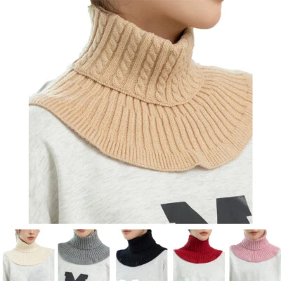 Blusa Top Babero Unisex Desmontable Tejida Cuello Alto Falso Dickey Cuello Simulado Foto 1 de 4