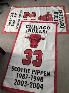 Chicago Bulls Michael Jordan And Scottie Pippen Banners - Picture 1 of 8
