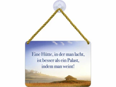 BLECHWAREN FABRIK BRAUNSCHWEIG GMBH Kulthänger Blechschild Eine Hütte, in der man lacht KH097