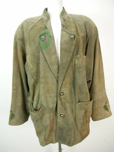 Meindl Lederjanker grün mit Hirschhornknöpfe fesche Trachtenjacke Jacke Gr.52 - Bild 1 von 7