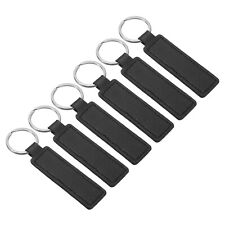 6Pcs Sublimation Keychain Blanks 4" PU Leather Key Fob for DIY, Black