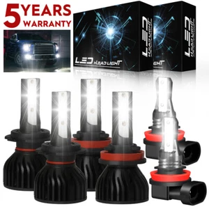 For Ford Fusion 2006-2016 LED Headlights High Low Beam Fog Light Bulbs 6000K P4C - Picture 1 of 18