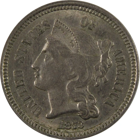 1873 Open 3 Nickel Three Cent Piece BU Uncirculated 3c Coin SKU:I6202 Cover