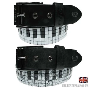 40mm Best Stylish Piano Design Studded Removable Buckle Mens Womens Belt BL004A - Picture 1 of 3