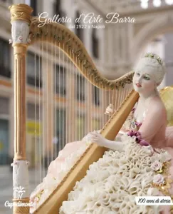 Capodimonte porcelain. Lady with Harp. Porcelain lace dress. Great - Picture 1 of 24